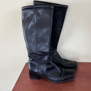 Enzo Angiolini Black Leather square toe 8M rubber sole